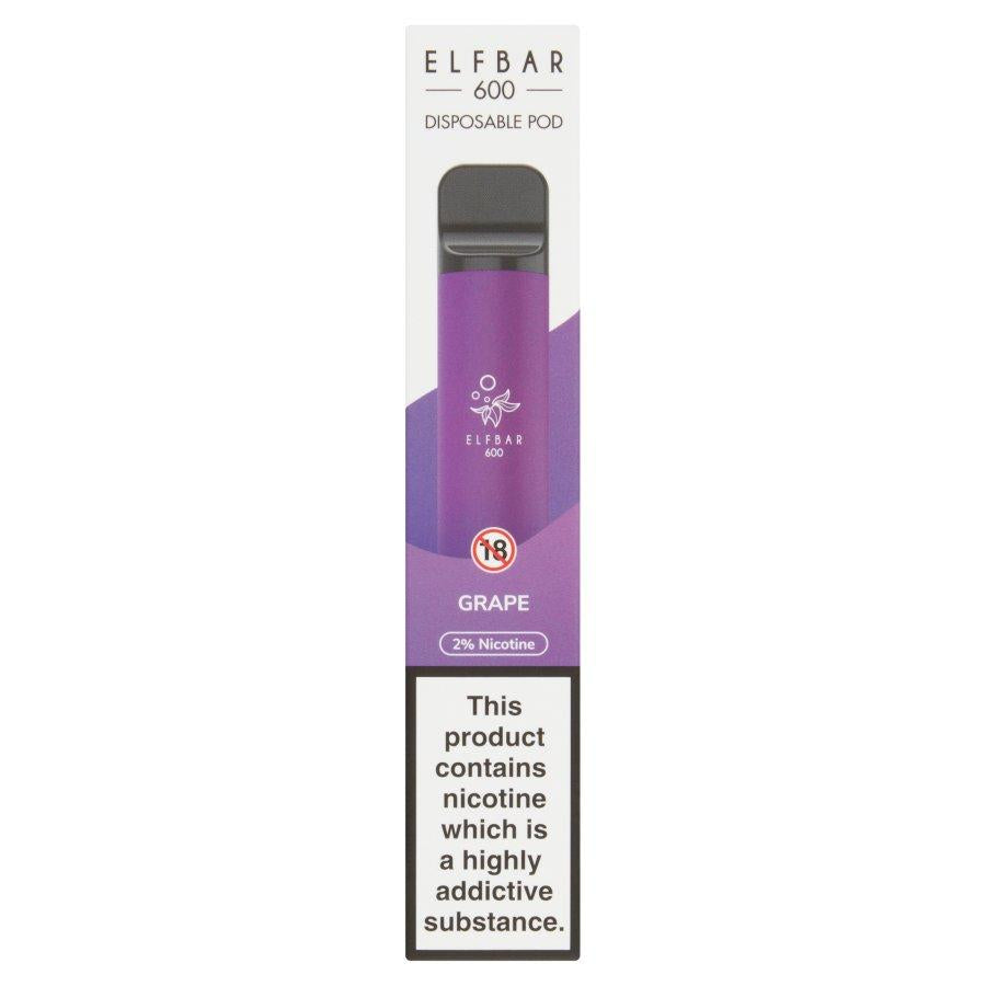 ELFBAR 600 Grape Disposable Vape - Case of 10