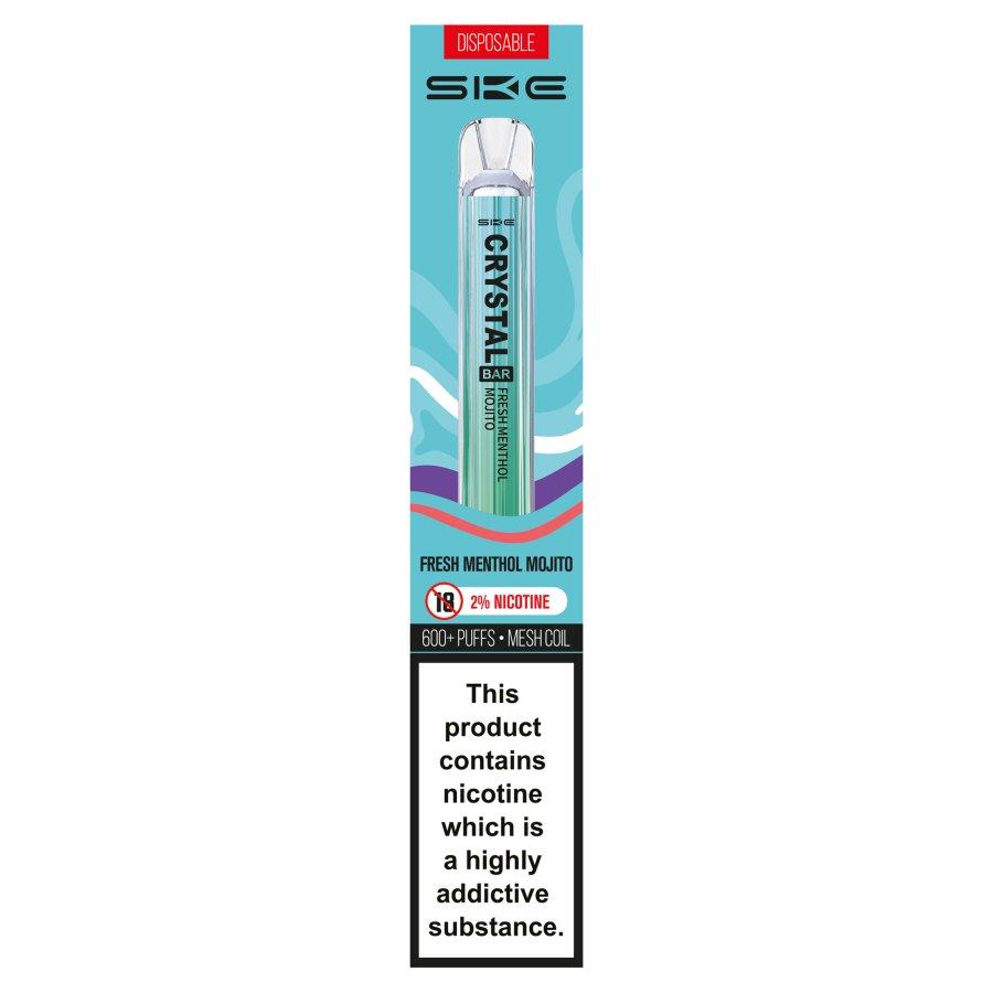 SKE Crystal Bar 600 Fresh Menthol Mojito Disposable Vape 20mg - Case of 10