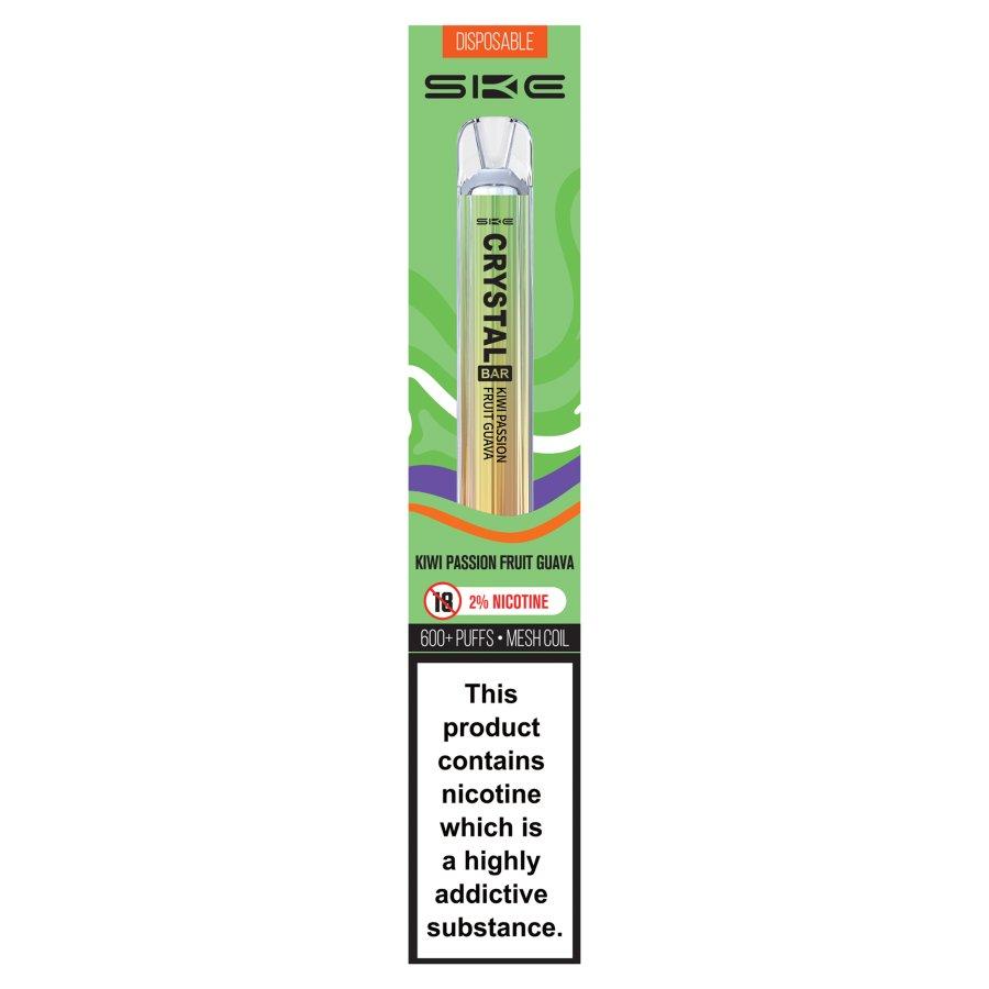 SKE Crystal Bar 600 Kiwi Passionfruit Guava Disposable Vape 20mg - Case of 10