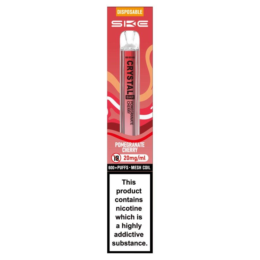 SKE Crystal Bar 600 Pomegranate Cherry Disposable Vape 20mg - Case of 10