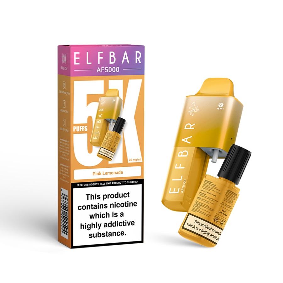 ELFBAR AF5000 Disposable Vape Kit, Pink Lemonade - Case of 5