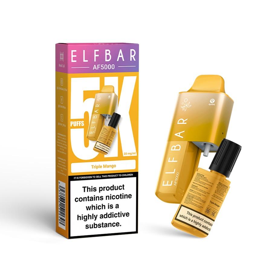 ELFBAR AF5000 Disposable Vape Kit, Triple Mango - Case of 5