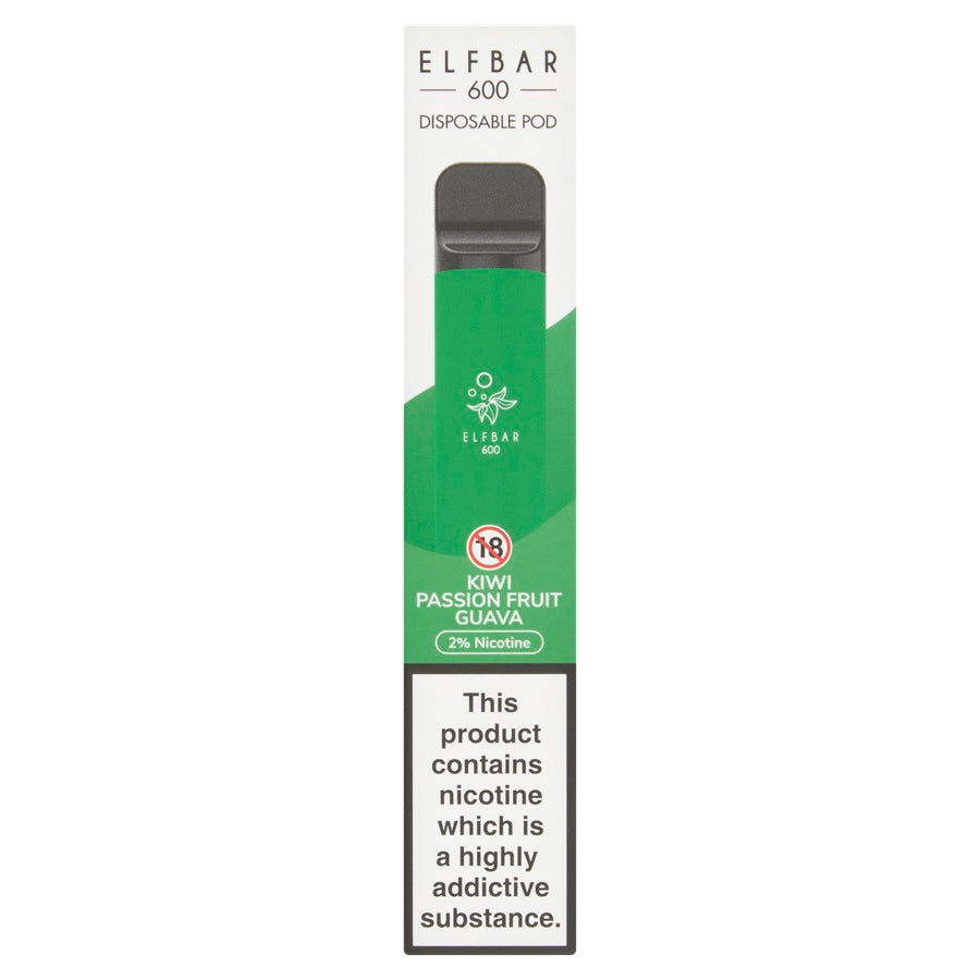 ELFBAR 600 Kiwi Passion Fruit Guava Disposable Vape - Case of 10