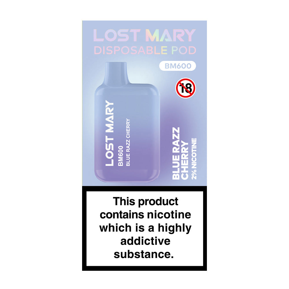 Lost Mary BM600 Blue Razz Cherry Disposable Vape - Case of 10