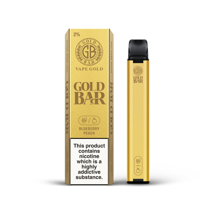 Gold Bar 600 Blueberry Peach Disposable Vape - Case of 10