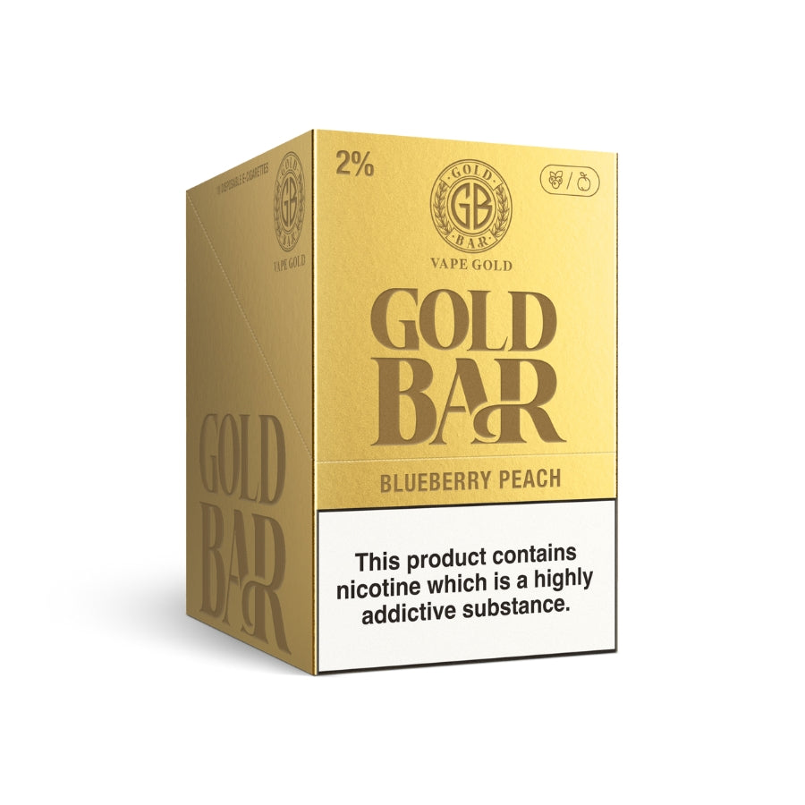 Gold Bar 600 Blueberry Peach Disposable Vape - Case of 10