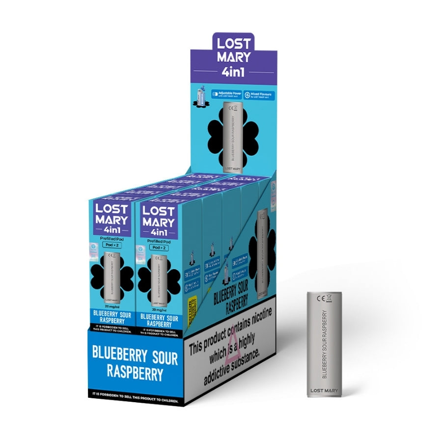 Lost Mary 4 in 1 Pod Blueberry Sour Raspberry - Case of 10