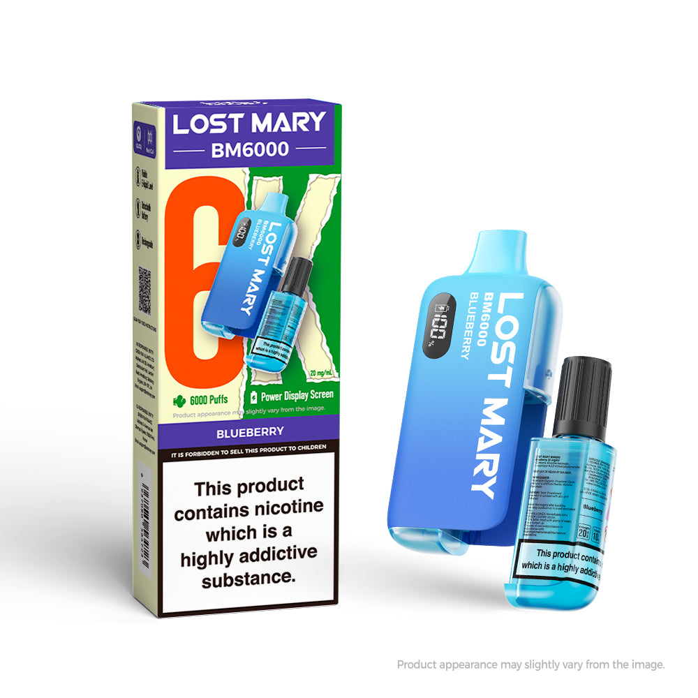 Lost Mary BM6000 Blueberry Disposable Vape Pod Kit - Case of 5