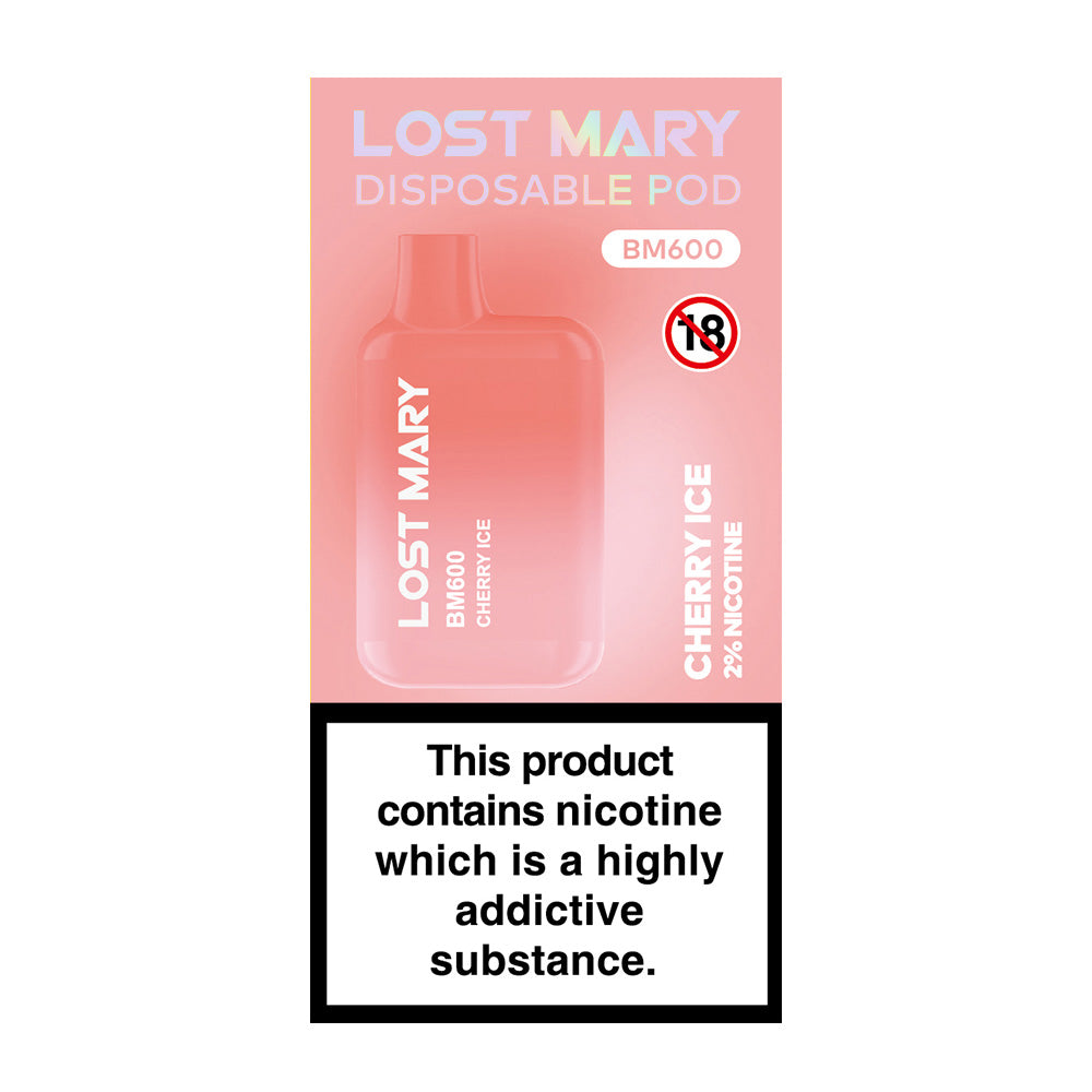 Lost Mary BM600 Cherry Ice Disposable Vape - Case of 10