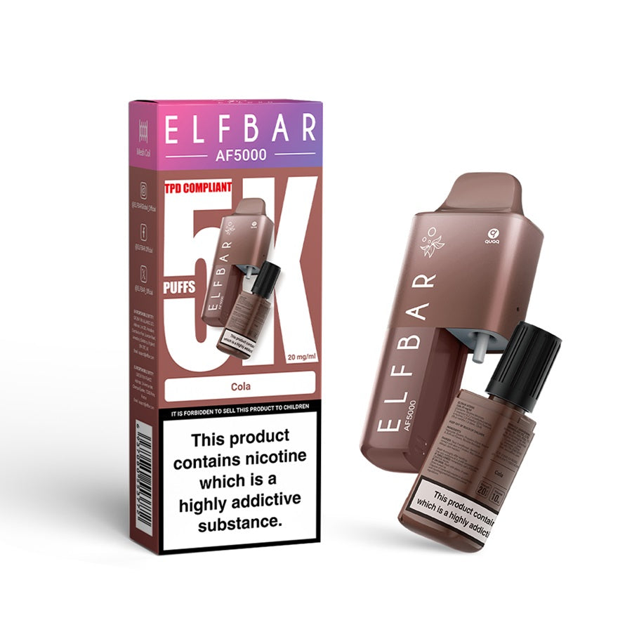 ELFBAR AF5000 Disposable Vape Kit, Cola - Case of 5