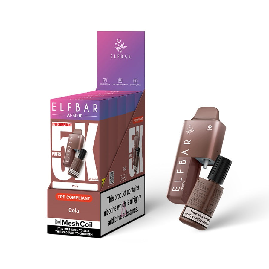 ELFBAR AF5000 Disposable Vape Kit, Cola - Case of 5