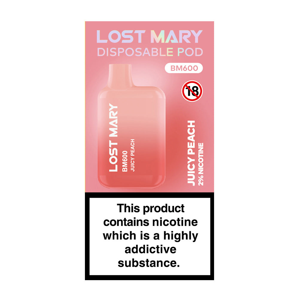 Lost Mary BM600 Juicy Peach Disposable Vape - Case of 10