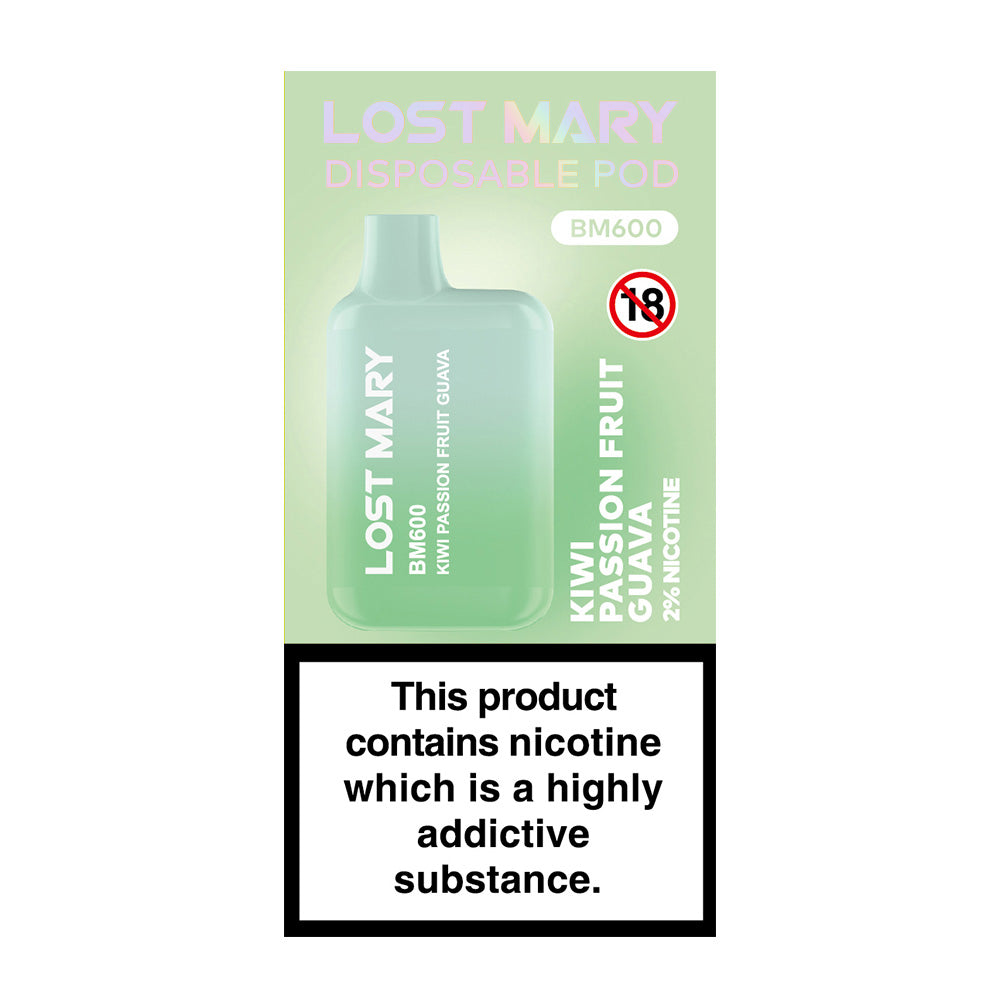 Lost Mary BM600 Kiwi Passionfruit Guava Disposable Vape - Case of 10