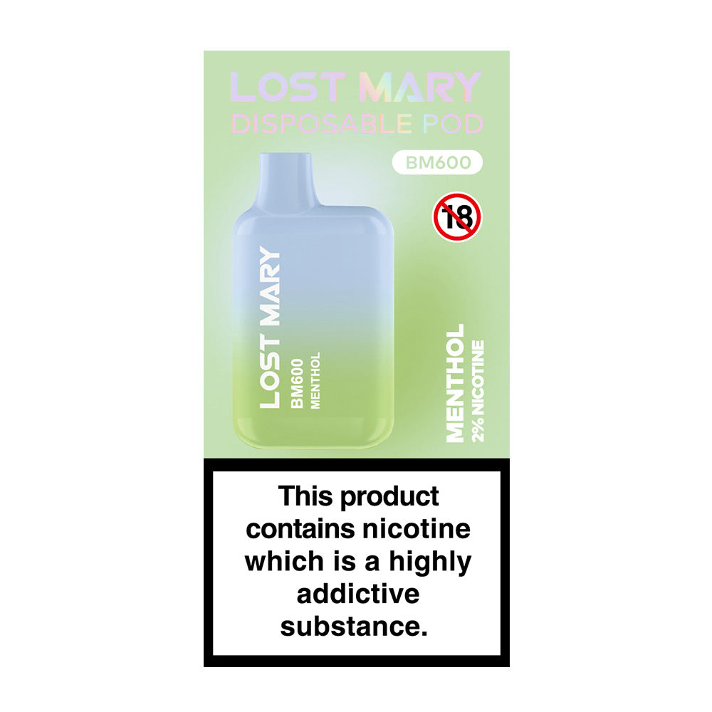 Lost Mary BM600 Menthol Disposable Vape - Case of 10