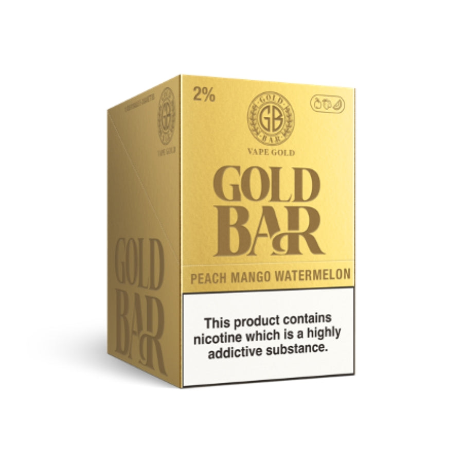 Gold Bar 600 Peach Mango Watermelon Disposable Vape - Case of 10