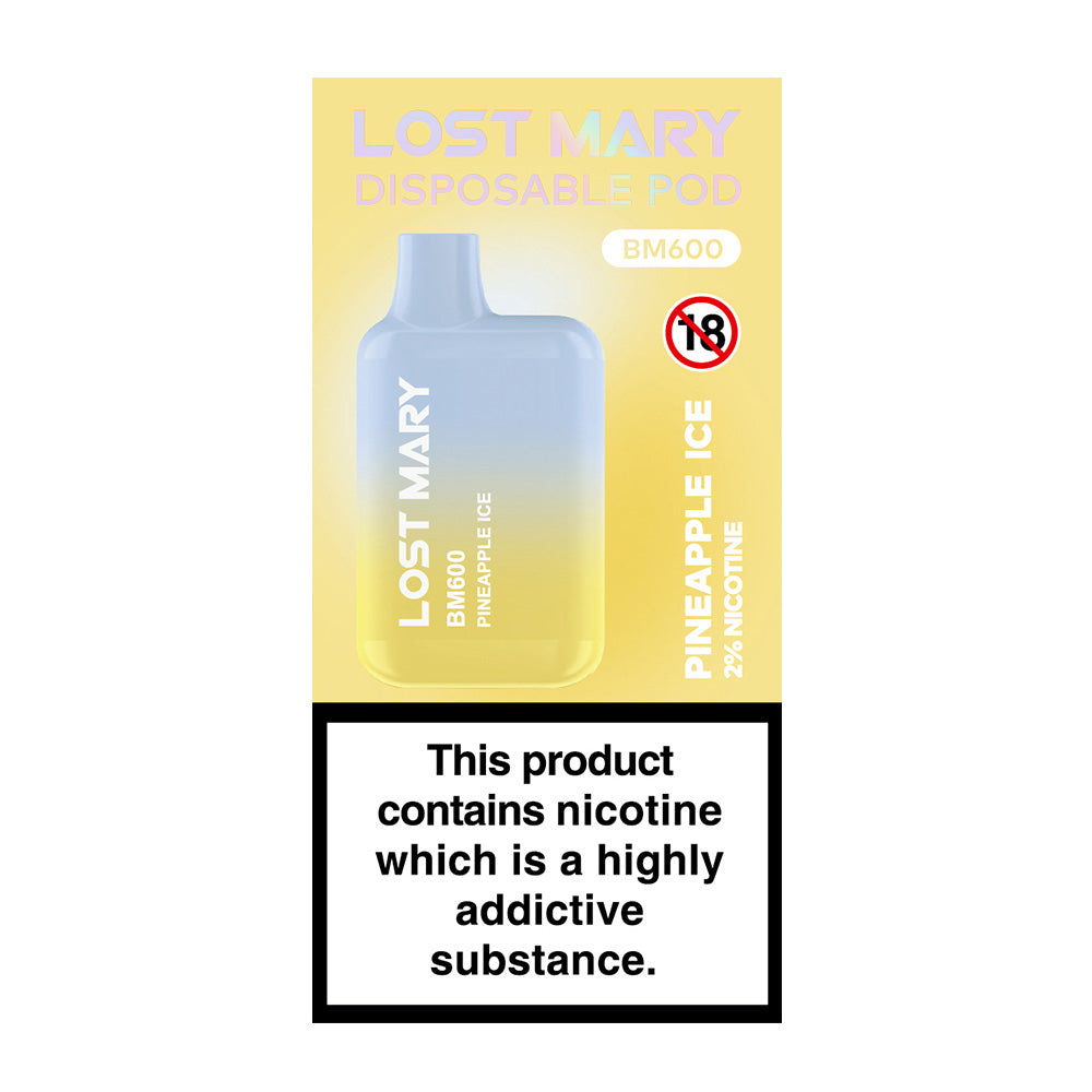 Lost Mary BM600 Pineapple Ice Disposable Vape - Case of 10