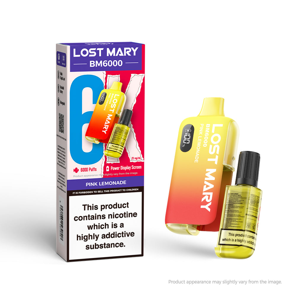 Lost Mary BM6000 Pink Lemonade Disposable Vape Pod Kit - Case of 5