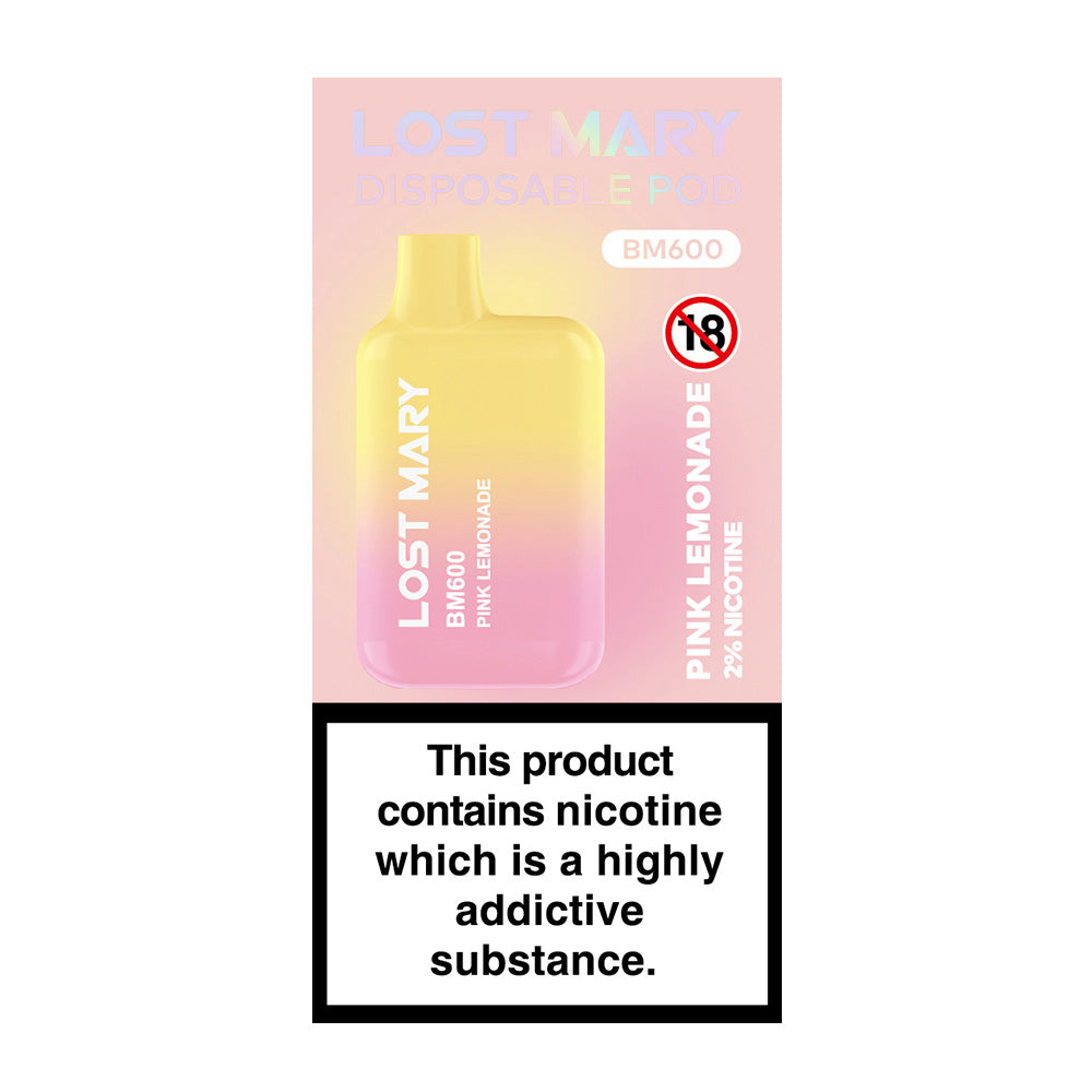 Lost Mary BM600 Pink Lemonade Disposable Vape - Case of 10