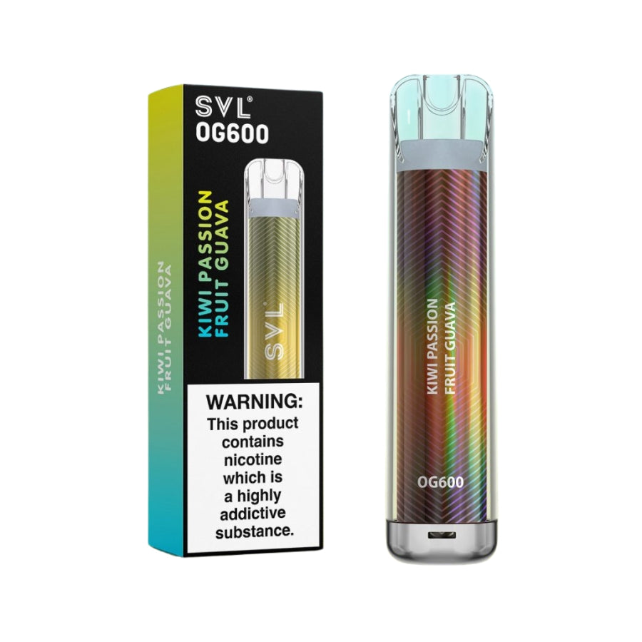 SVL OG600 Kiwi Passionfruit Guava Disposable Vape - Case of 10