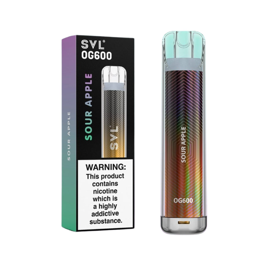 SVL OG600 Sour Apple Disposable Vape - Case of 10