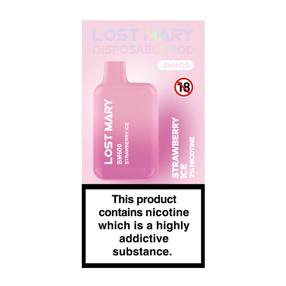 Lost Mary BM600 Strawberry Ice Disposable Vape - Case of 10