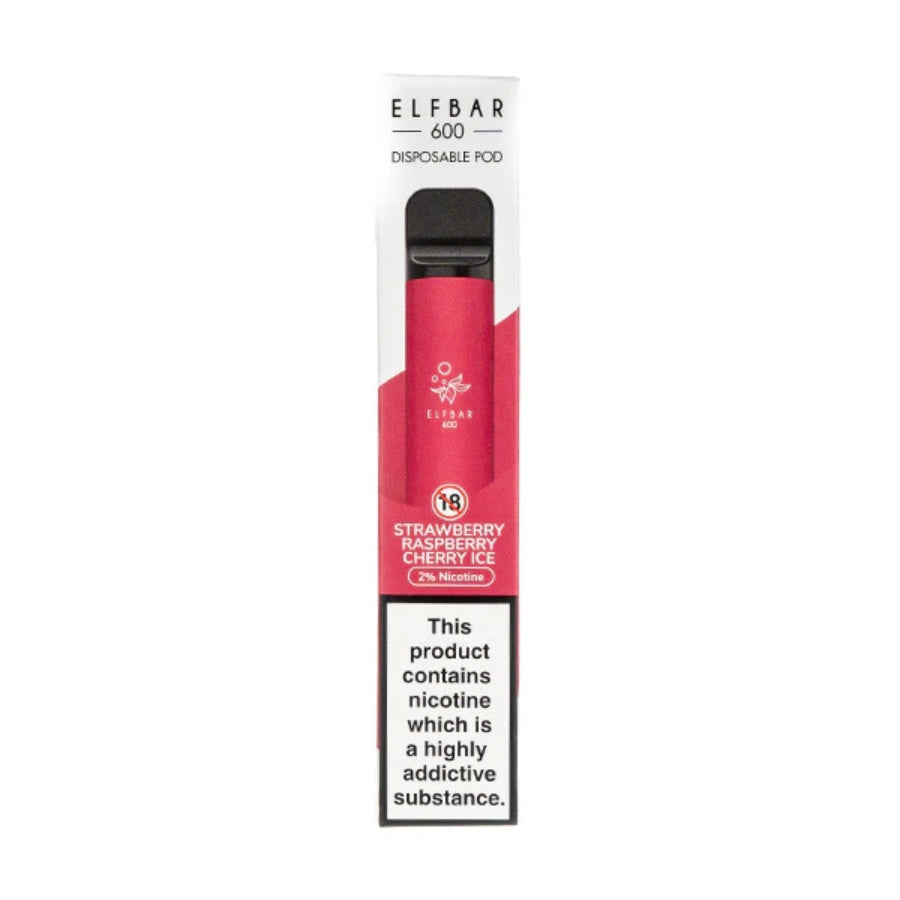 ELFBAR 600 Strawberry Raspberry Cherry Ice Disposable Vape - Case of 10