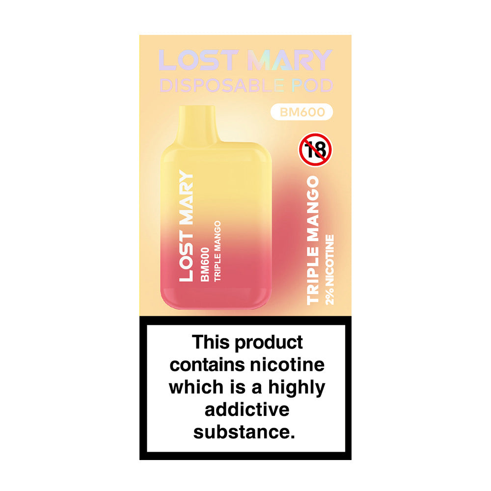 Lost Mary BM600 Triple Mango Disposable Vape - Case of 10