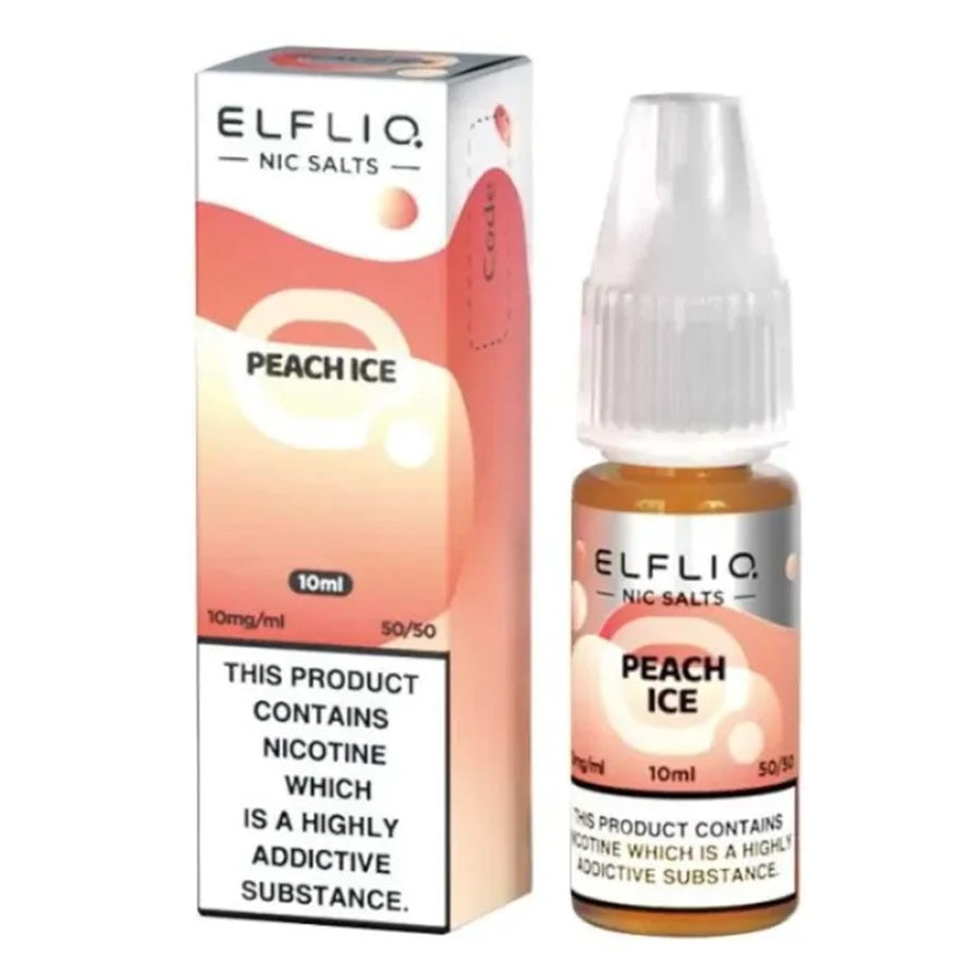 ELFBAR ElfLiq Peach Ice Nic Salt E-Liquid 10ml - Case of 10